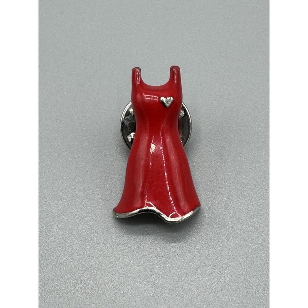 Vintage‎ Little Red Dress Heart Awareness Lapel Pin